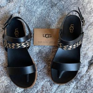 Girls Ugg Sandals Black Metallic Size 1